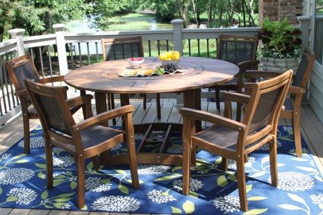 Bekasi 63'' Dining Tables Intended For Popular Large Round Eucalyptus Wood 63" Lazy Susan Dining Table (Photo 7 of 20)