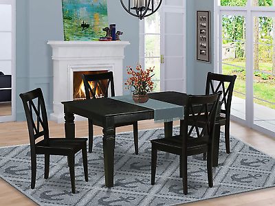 Best And Newest 5pc Rectangle 42/60" Dining Table With 18 In Butterfly With Regard To Warnock Butterfly Leaf Trestle Dining Tables (View 14 of 20)