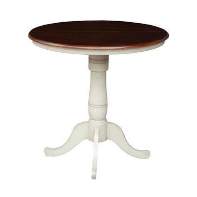 Best And Newest Andrelle Bar Height Pedestal Dining Tables With Regard To Breakwater Bay Windsor Counter Height Pub Table With Leaf (View 3 of 20)
