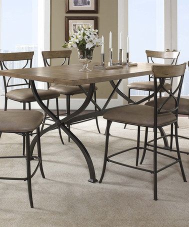 Best And Newest Love This Charleston Seven Piece Dining Set On #zulily! # Pertaining To Desloge Counter Height Trestle Dining Tables (View 6 of 20)