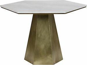 Best And Newest Neves 43'' Dining Tables With 43" Round Dining Table Metal & Quartz Antique Brass Finish (View 14 of 20)
