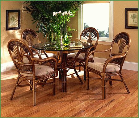 Boca Rattan Tradewinds Rattan Dining Set – 5 Pieces (4 Arm Throughout Most Up To Date Dining Tables (View 8 of 20)