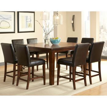Brookshire 9 Pc Counter Height Dining Set – Costco Throughout Most Current Dankrad Bar Height Dining Tables (View 13 of 20)
