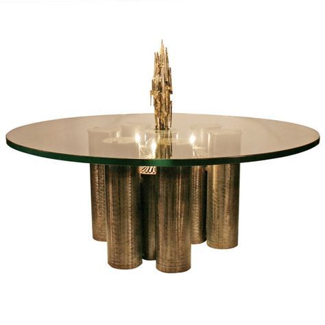 Brutalist Coffee Table With Coordinating Pendant Light For Widely Used Naz 51.25'' Pedestal Dining Tables (Photo 20 of 20)