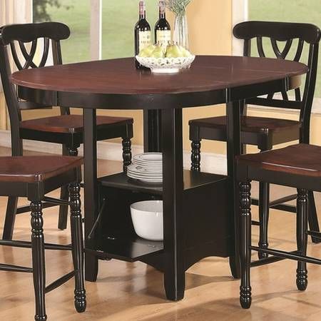 Bushrah Counter Height Pedestal Dining Tables With Famous Addison Five Piece Counter Height Table With One Drop (Photo 1 of 20)