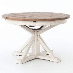 Cintra White Expandable Round Dining Table 47 Inside Most Popular Servin 43'' Pedestal Dining Tables (Photo 18 of 20)