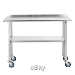 Commercial 24x48 Stainless Steel Kitchen Prep Work Table Regarding Current Elite Rectangle 48" L X 24" W Tables (View 8 of 20)