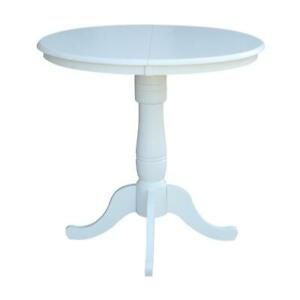 Counter Height Pedestal Dining Tables Throughout Most Up To Date 36" Round Top Pedestal Table With 12" Leaf – Dining Height (Photo 4 of 20)