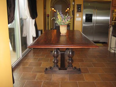 Current European Paint Finishes: ~ Spanish Colonial Trestle Table Pertaining To Canalou 46'' Pedestal Dining Tables (View 15 of 20)