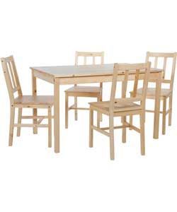 Current Febe Pine Solid Wood Dining Tables In Richmond Solid Pine Dining Table And 4 Chairs (View 12 of 20)