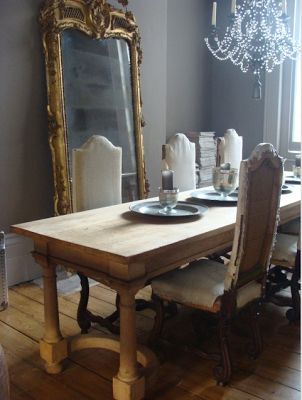 Custom Oak Dining Table • Chandelier • Mirror (Photo 19 of 20)