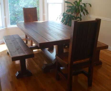 Custom Trestle Farm Table Settall Timber Furniture In Most Current Trestle Dining Tables (View 7 of 20)