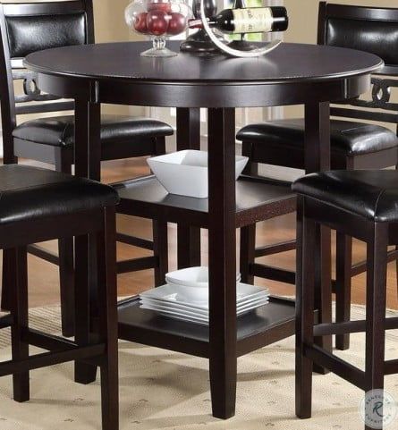 Dallin Bar Height Dining Tables Inside Newest Gia Ebony 5 Piece Counter Height Dining Table Set From New (Photo 2 of 20)