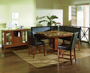 Dallin Bar Height Dining Tables With Best And Newest 6 Pc Plato Granite Counter Height Dining Table Set With (Photo 9 of 20)