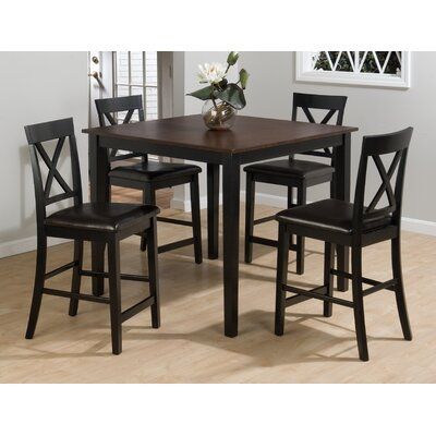 Desloge Counter Height Trestle Dining Tables Pertaining To Most Recently Released Jofran Burly 5 Piece Counter Height Dining Table Set (View 3 of 20)