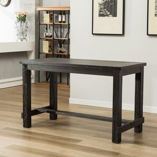 Desloge Counter Height Trestle Dining Tables With 2019 Shop Lotusville Antique Black Rectangular Wood Counter (View 10 of 20)