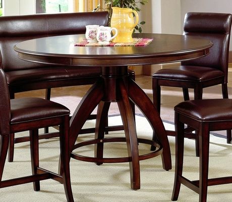 Desloge Counter Height Trestle Dining Tables With Regard To Famous Nottingham Round Counter Height Dining Table – Hillsdale (View 16 of 20)