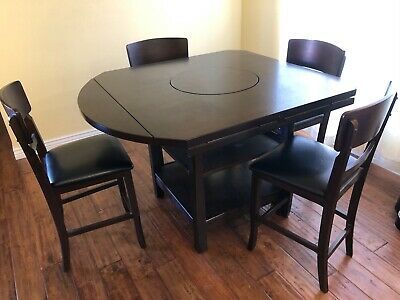 Eduarte Counter Height Dining Tables Pertaining To Preferred Pick Up 6 Pc Dining Room Set Counter Height Table W Lazy (View 9 of 20)