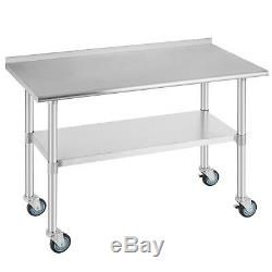 Elite Rectangle 48" L X 24" W Tables With Most Popular Commercial 24x48 Stainless Steel Kitchen Prep Work Table (View 12 of 20)