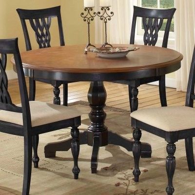 Embassy Round Pedestal Table With 48 Inch Pattern Veneer Intended For Well Liked Exeter 48'' Pedestal Dining Tables (Photo 19 of 20)