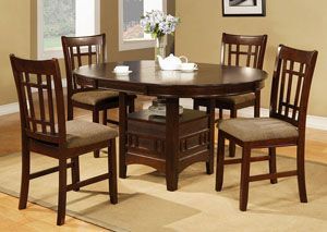 Empire Espresso Round Dining Room Table W/4 Side Chairs Intended For Well Known Gorla 39'' Dining Tables (View 19 of 20)