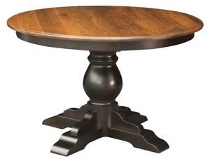 Exeter 48'' Pedestal Dining Tables Inside Preferred Amish Round Pedestal Dining Table Albany Solid Wood (Photo 6 of 20)