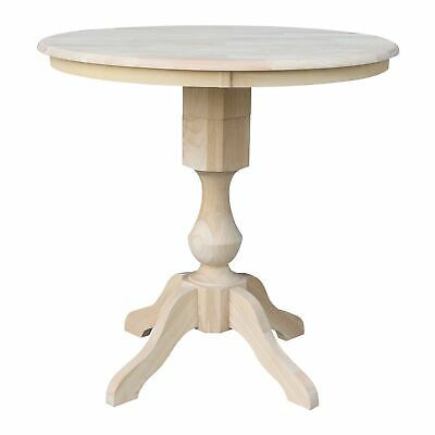Famous 36" Round Top Pedestal Dining Table – Unfinished With Dawid Counter Height Pedestal Dining Tables (View 4 of 20)