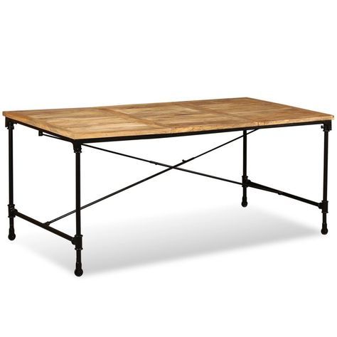 Famous Alfie Mango Solid Wood Dining Tables With Industrial Style Dining Table Solid Mango Wood 180 Cm (Photo 17 of 20)