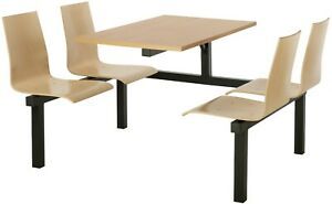 Famous Canteen Furniture, Plywood 4 Seat Fast Food Unit, Canteen For Nottle 32.68'' Dining Tables (Photo 1 of 20)