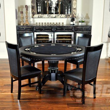 Famous Nighthawk 6 Piece Poker Dining Table Set With Dining In 48" 6 – Player Poker Tables (View 13 of 20)