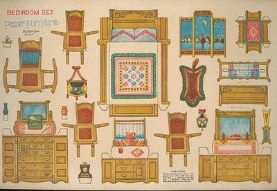 Famous Uncut Paper Doll House Bedroom Furniture  Mcloughlin (06 For Mcloughlin Dining Tables (View 19 of 20)