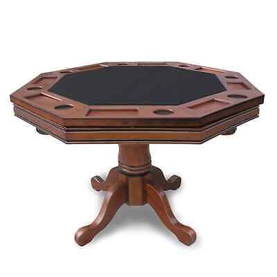 Fashionable Hathaway Kingston Walnut 3 In 1 Poker Table – 48"l X 48"w Intended For Mcbride 48" 4 – Player Poker Tables (View 10 of 20)