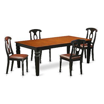 Fashionable Logan Black And Cherry Finish 5 Piece Dining Table Set For Neves 43'' Dining Tables (View 6 of 20)