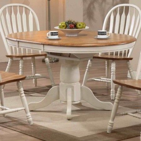 Fashionable Missouri Round Single Pedestal Table – Antique White With Pedestal Dining Tables (View 4 of 20)