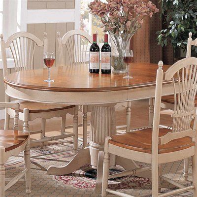 Favorite Cottage 60" Single Pedestal Dining Table Updated French Intended For 28'' Pedestal Dining Tables (Photo 14 of 20)