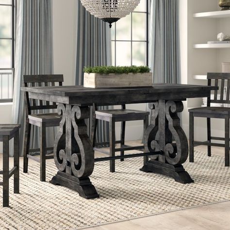 Favorite Ellenton Counter Height Extendable Solid Wood Dining Table In Counter Height Extendable Dining Tables (Photo 12 of 20)
