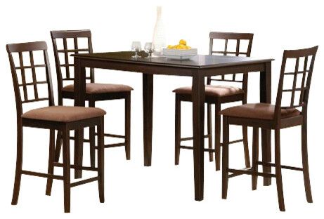 Favorite Hearne Counter Height Dining Tables Throughout 5 Pc Cardiff Rectangular Espresso Finish Wood Counter (View 5 of 20)