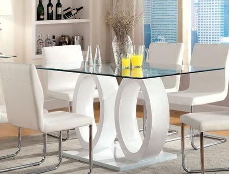 Furniture Of America Lodia I Collection Cm3825wh T Table Regarding Well Known Bekasi 63'' Dining Tables (View 6 of 20)