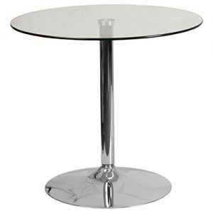 Granger 31.5'' Iron Pedestal Dining Tables Within Most Recently Released Flash Furniture 31.5" Round Glass Table With 29"h Chrome (Photo 8 of 20)
