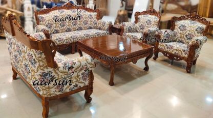 Hand Carved Sofa Set Teak Wood Yt 220 In Preferred Joyl 28.71'' Dining Tables (Photo 19 of 20)