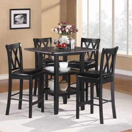 Homelegance Norman 5 Piece Counter Dining Room Set W Regarding Trendy Dawid Counter Height Pedestal Dining Tables (Photo 16 of 20)