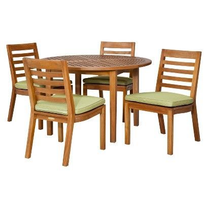 Justine 23.63'' Dining Tables Regarding Recent Smith & Hawken® Brooks Island 5 Piece Wood Round Dining (Photo 14 of 20)
