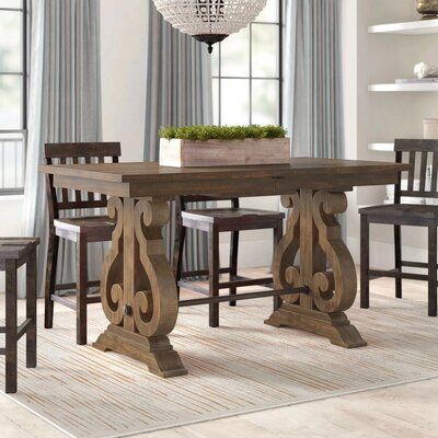 Katarina Extendable Rubberwood Solid Wood Dining Tables With Newest Greyleigh Filkins Counter Height Extendable Dining Table (Photo 9 of 20)