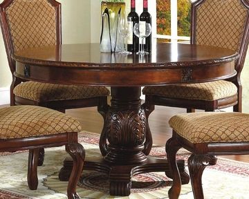 Kirt Pedestal Dining Tables Regarding Current *round Pedestal Dining Table In Classic Cherry Mcfd5006 5454 (Photo 6 of 20)