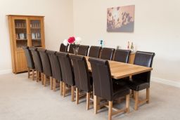 Large 12 14 Seater Oak Extending Dining Table (View 18 of 20)