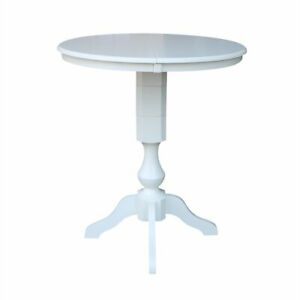 Latest Bushrah Counter Height Pedestal Dining Tables Intended For 36" Round Top Pedestal Table With 12" Leaf – Dining (View 20 of 20)