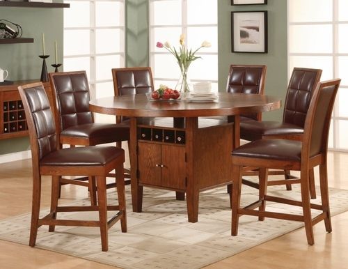 Latest Drew 37.5'' Walnut Solid Wood Dining Tables With Dining Table With Wine Storage – Ideas On Foter (Photo 1 of 20)