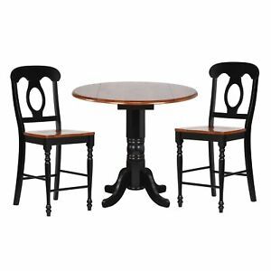 Latest Grimaldo 23.6'' Iron Dining Tables Within Sunset Trading Black Cherry Selections 3 Piece 42" Round (Photo 6 of 20)