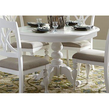 Liberty Summer House I Round Pedestal Table In Oyster Within Most Recent 47'' Pedestal Dining Tables (View 12 of 20)