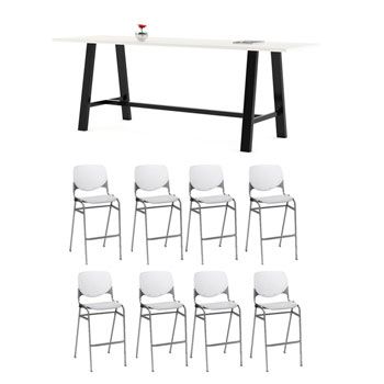 Midtown Solid Wood Breakroom Tables For 2019 Kfi Seating Midtown Rectangle Cafe Standing Height Table (Photo 2 of 20)